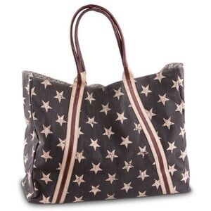 Mona B Freedom 4th of July weekender large canvas bag tote stars RARE flag XL